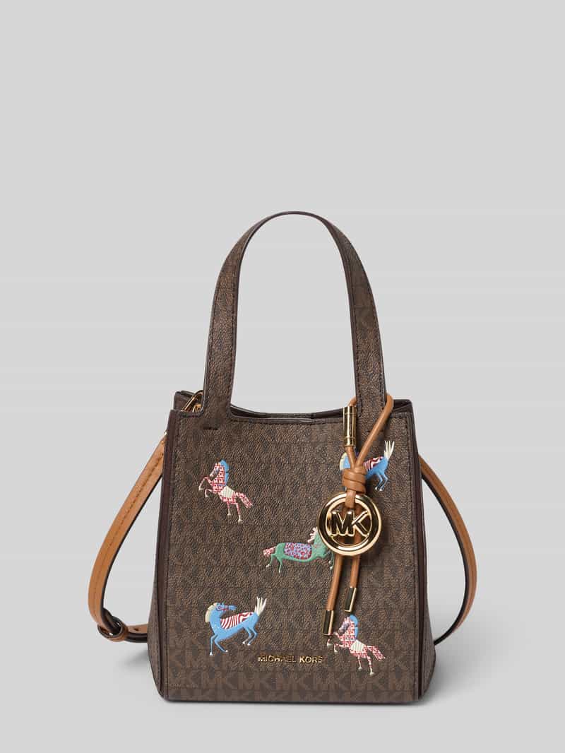 MICHAEL Michael Kors Handtasche mit Logo-Applikation Modell 'Jordi' in Dunkelbraun, Größe 1