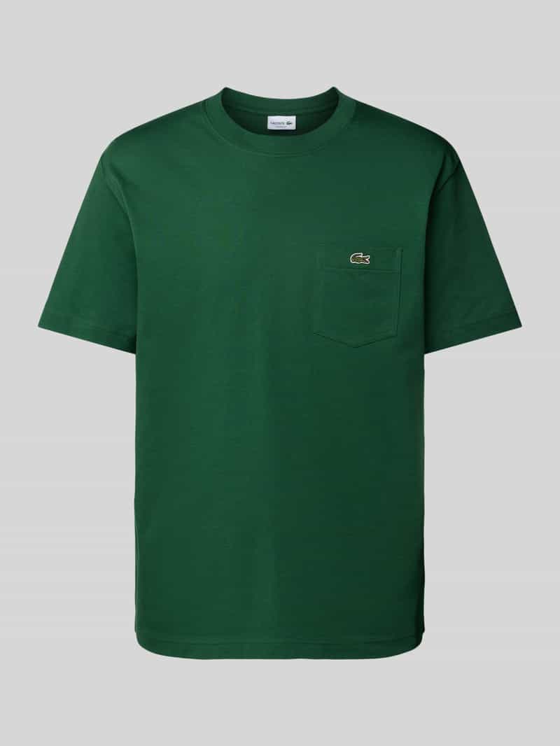 Lacoste T-Shirt mit Brusttasche in Gruen, Größe L