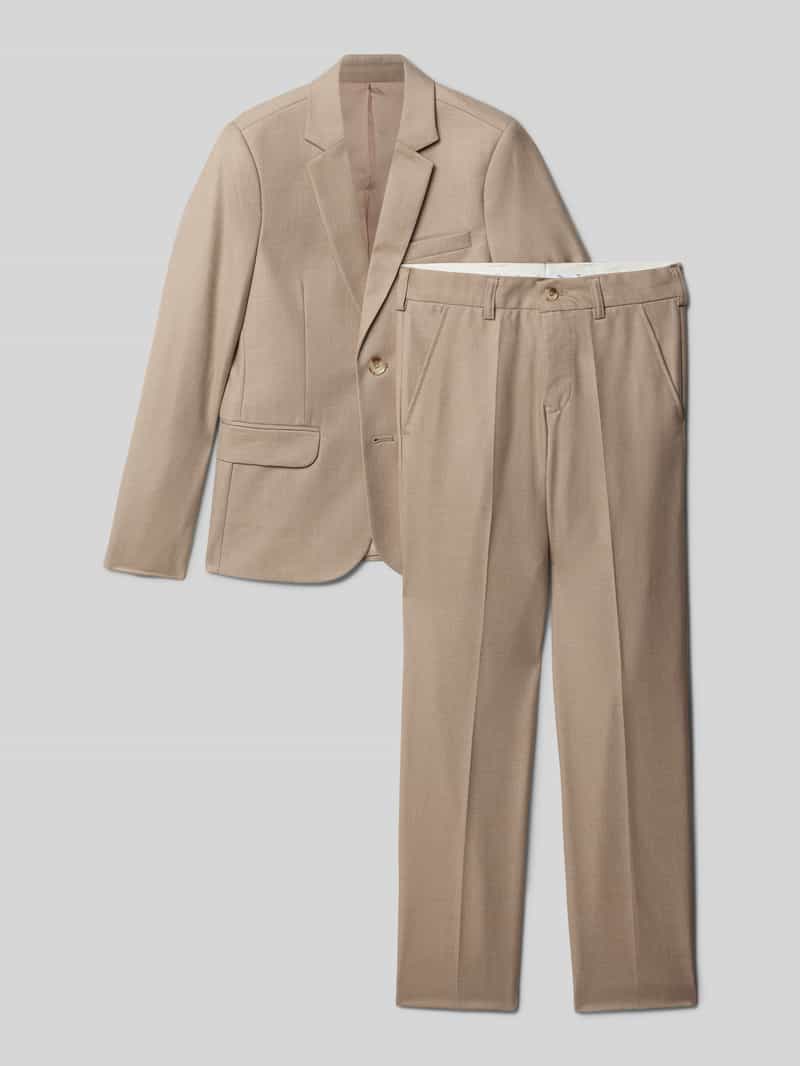 Standar Slim Fit Anzug mit Viskose-Anteil in Beige, Größe 140