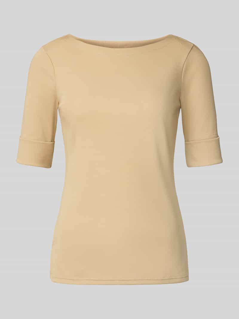 Lauren Ralph Lauren T-Shirt mit Rundhalsausschnitt Modell 'JUDY' in Camel, Größe M