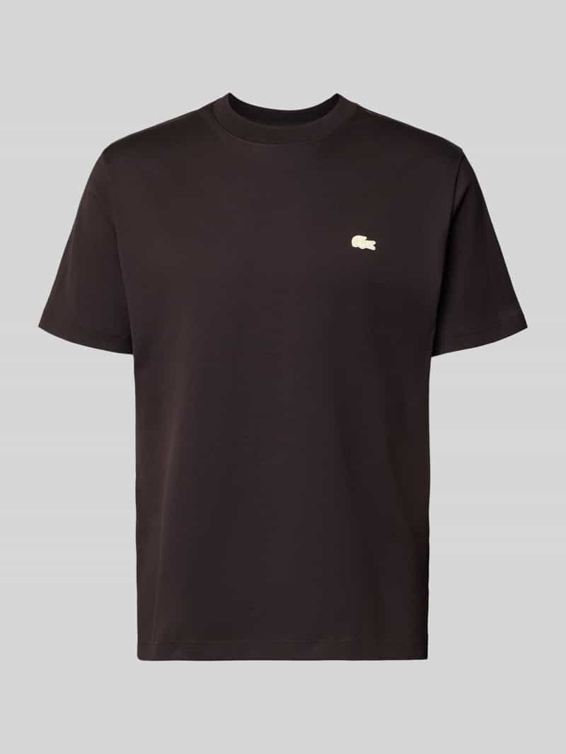 Lacoste Regular Fit T-Shirt aus reiner Baumwolle Modell 'LOURD' in Schoko, Größe L