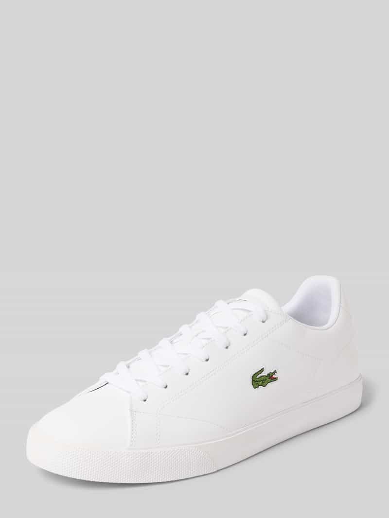 Lacoste Low Top Sneaker aus Leder-Mix in Weiss, Größe 41