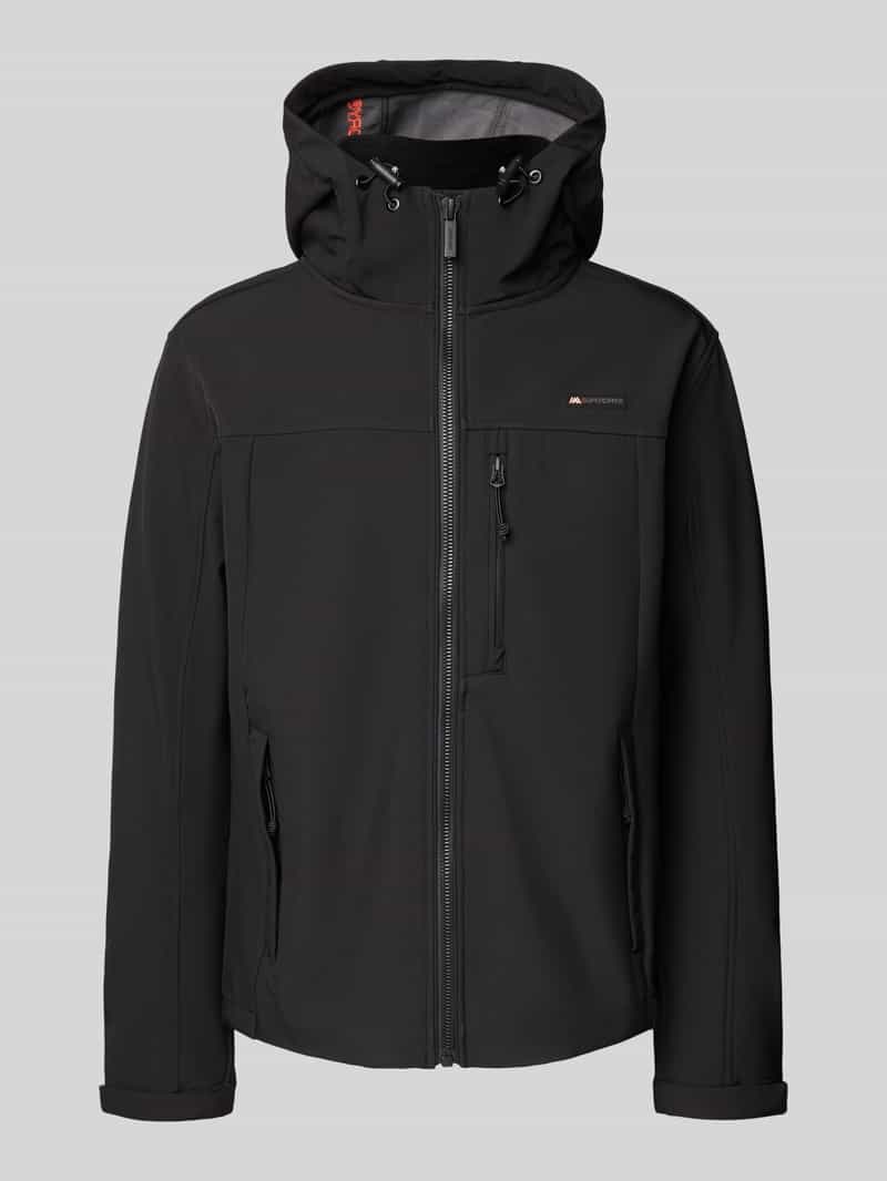 Superdry Softshell-Jacke mit Reißverschlusstaschen in Black, Größe L