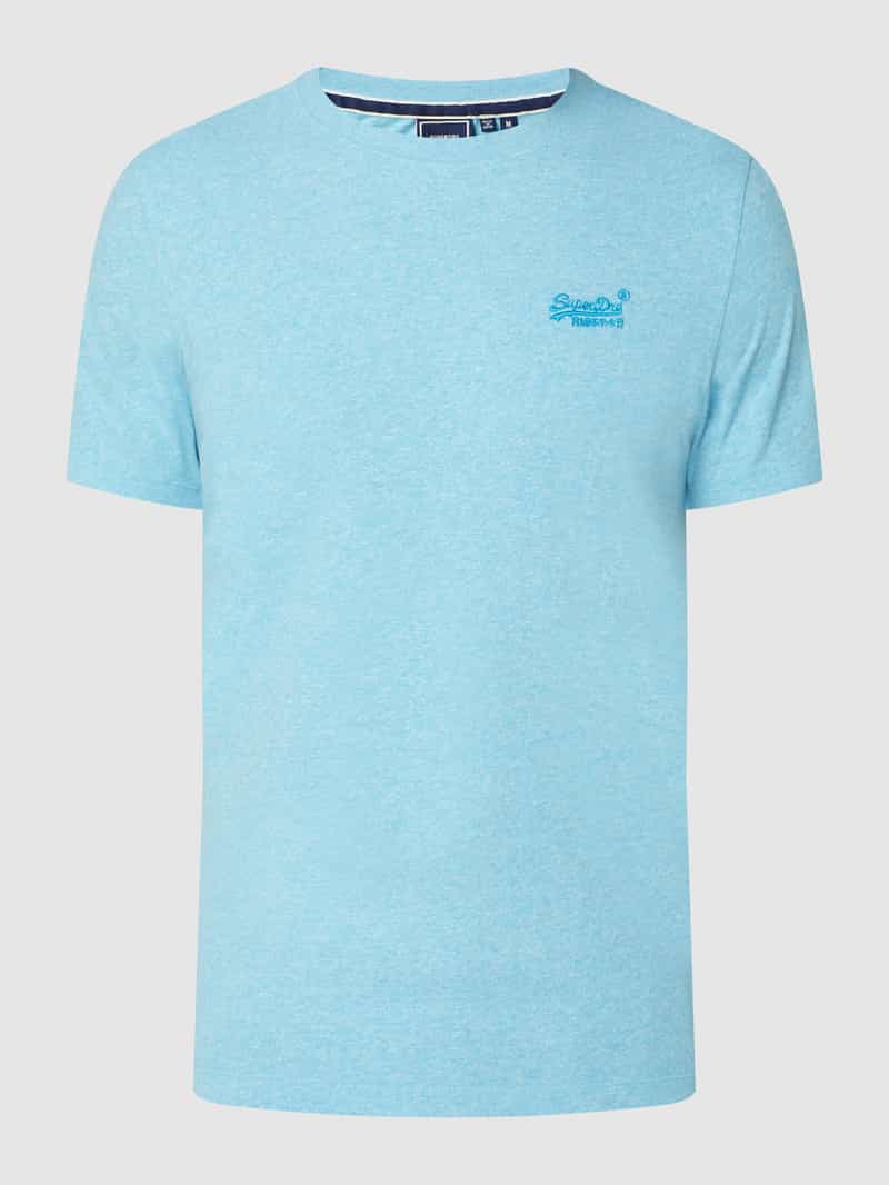 Superdry T-Shirt aus Bio-Baumwolle in Helltuerkis Melange, Größe M