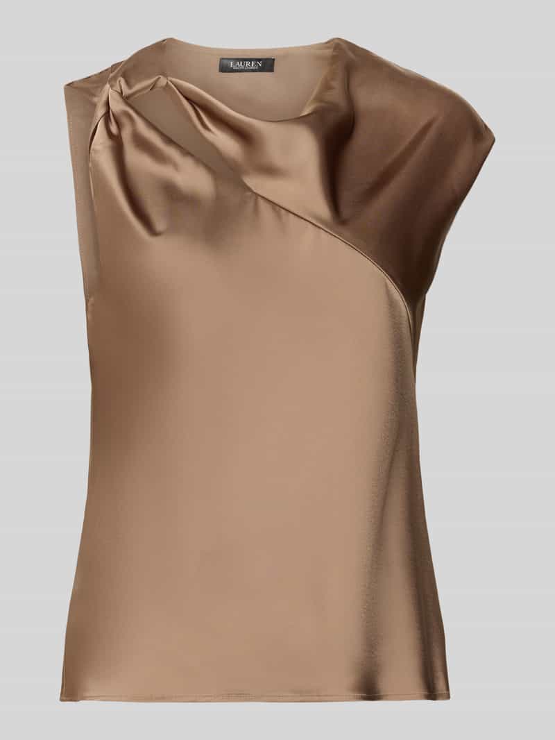 Lauren Ralph Lauren Regular Fit Bluse mit Cut-Out Modell 'Olindo' in Taupe, Größe L