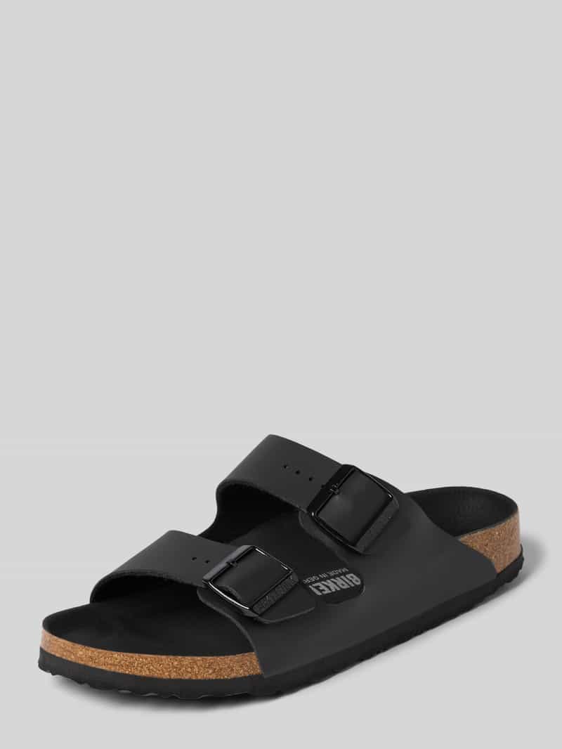 Birkenstock Slides mit Dornschließe Modell 'Arizona' in Black, Größe 36