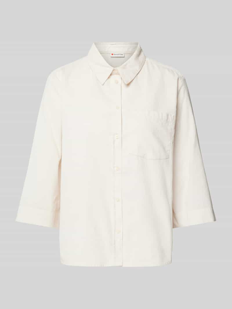 Loose Fit Hemdbluse aus Baumwoll-Cord mit 3/4-Ärmel