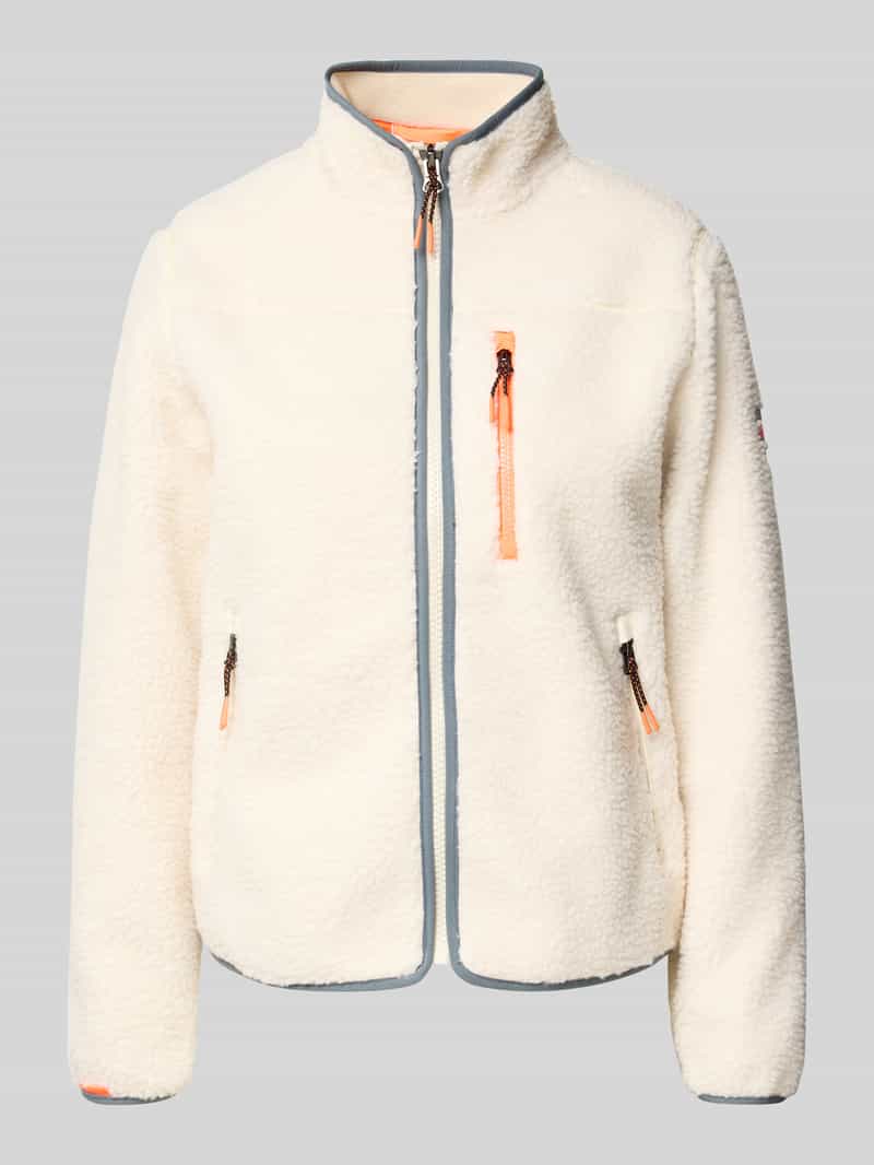 Superdry Jacke mit Teddyfell in Offwhite, Größe S