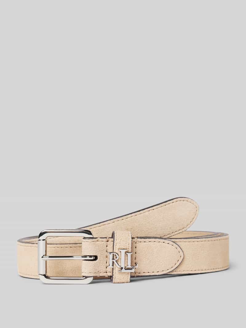 Lauren Ralph Lauren Ledergürtel mit Label-Applikation in Sand, Größe L
