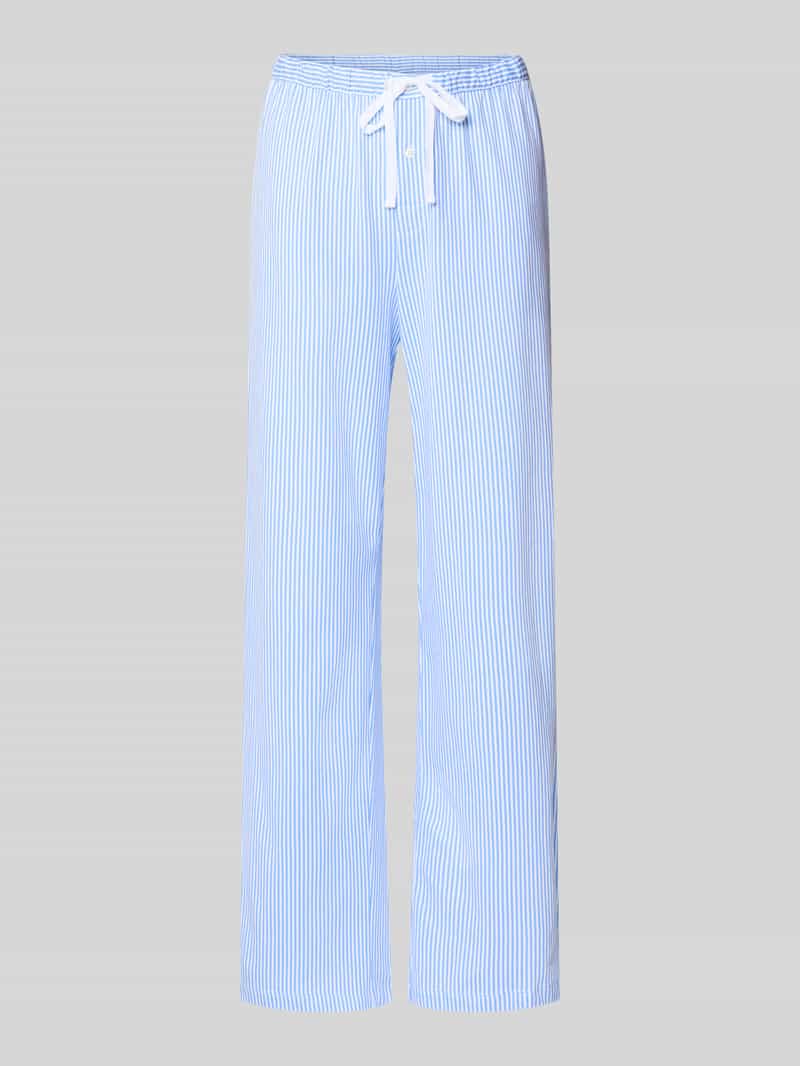 Lauren Ralph Lauren Wide Leg Stoffhose mit Tunnelzug in Blau, Größe L