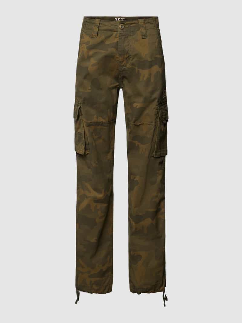 Alpha Industries Cargohose mit Allover-Muster in Oliv, Größe 30