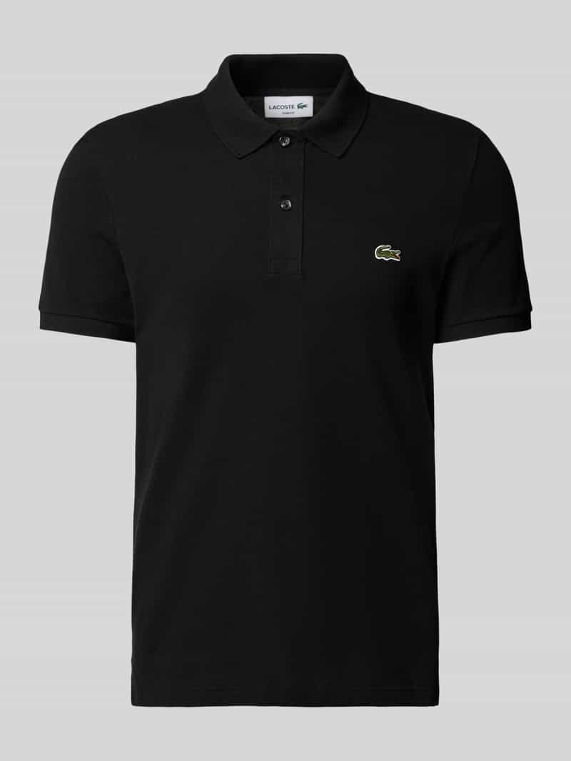 Lacoste Slim Fit Poloshirt aus reiner Baumwolle in Black, Größe L