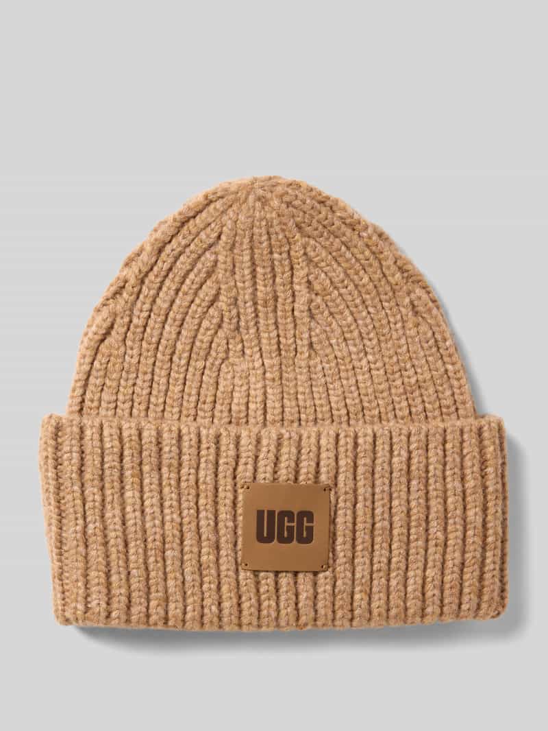 UGG Beanie mit Label-Detail in Camel, Größe 1