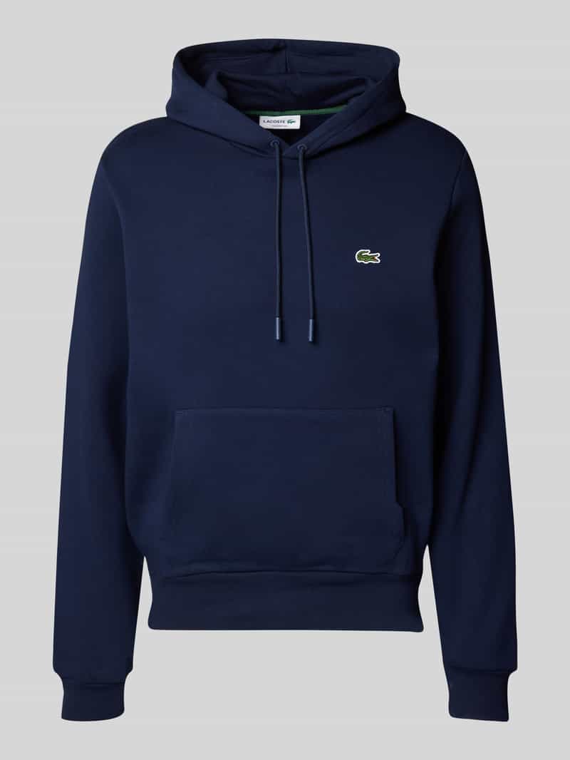 Lacoste Hoodie mit Logo-Stitching in Marine, Größe L
