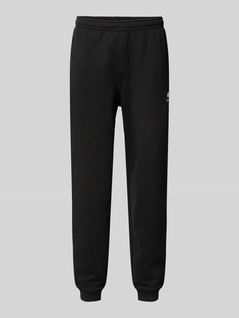 Lacoste Tapered Sweatpants aus reiner Baumwolle in Black, Größe L