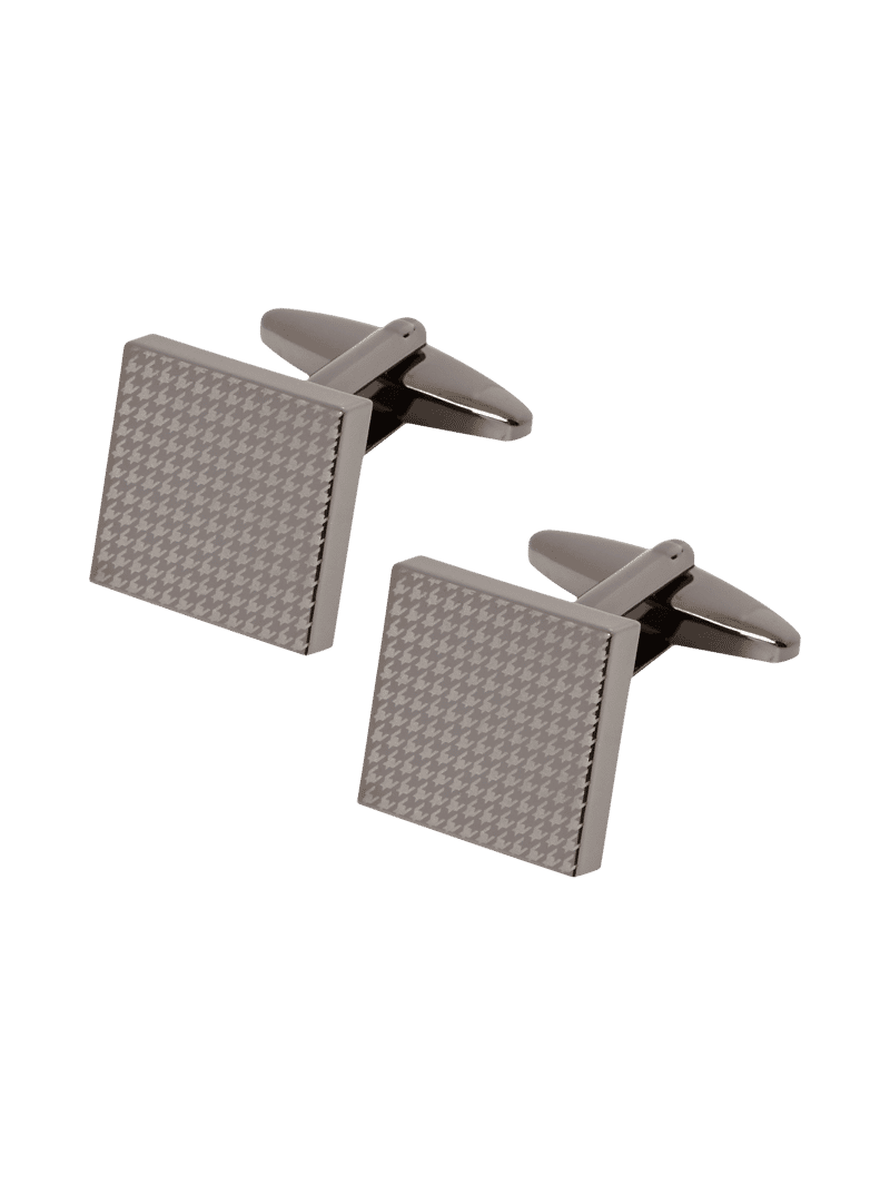 Lindenmann Manschettenknöpfe mit feiner Gravur in Silber, Größe 1