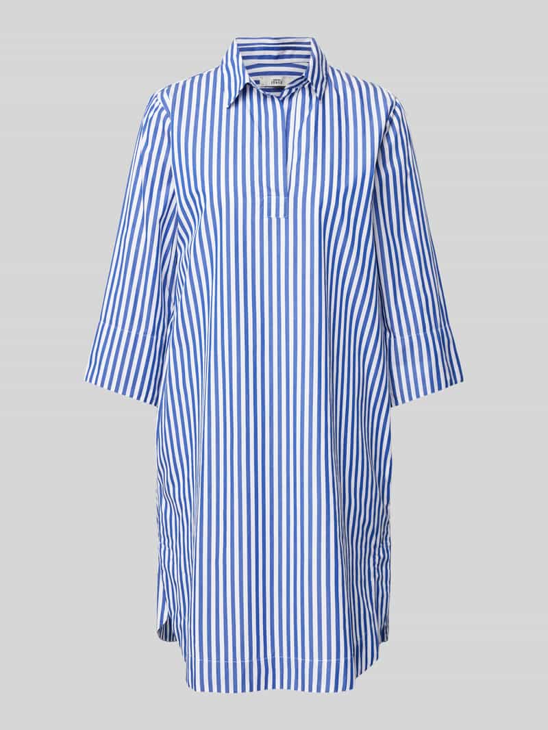 0039 Italy Knielanges Kleid mit 3/4-Ärmel Modell 'DERRY' in Royal, Größe S