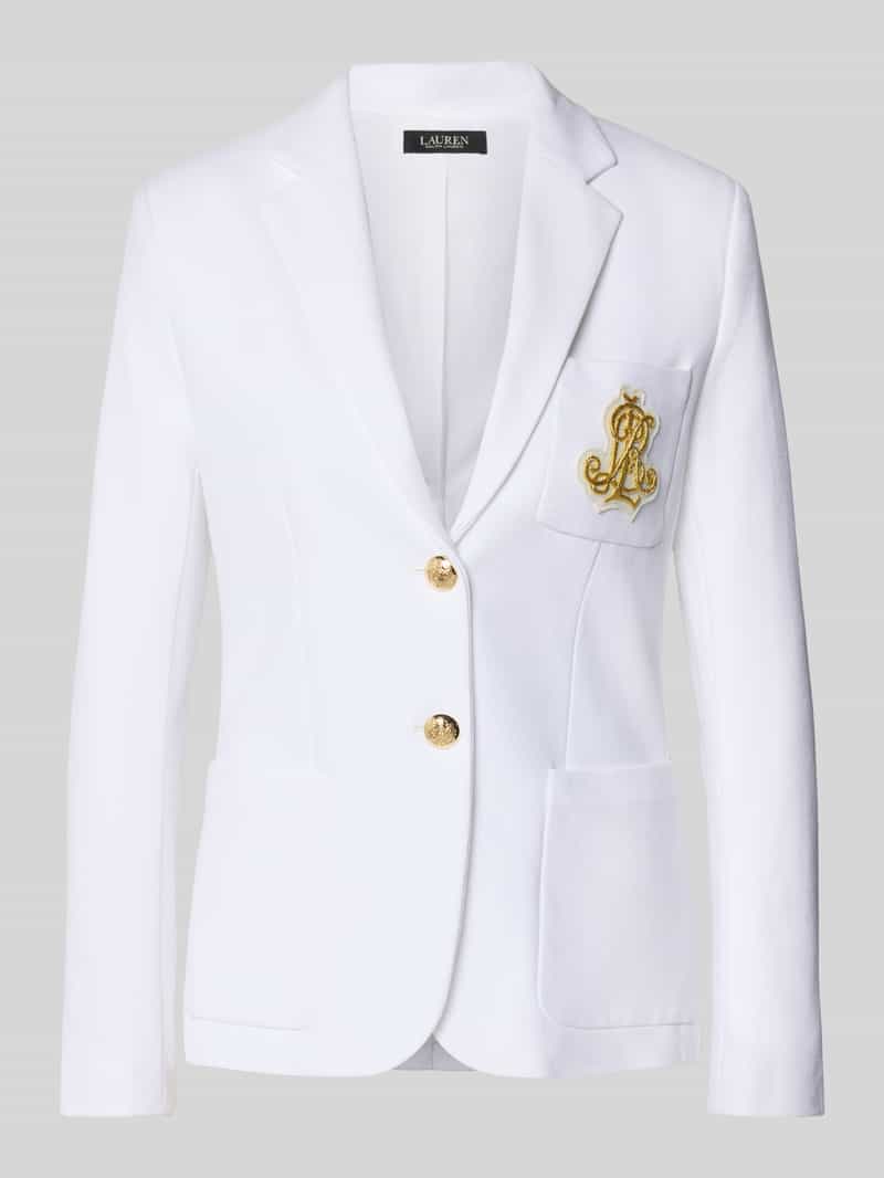 Lauren Ralph Lauren Blazer mit Reverskragen Modell 'ANFISA' in Weiss, Größe L