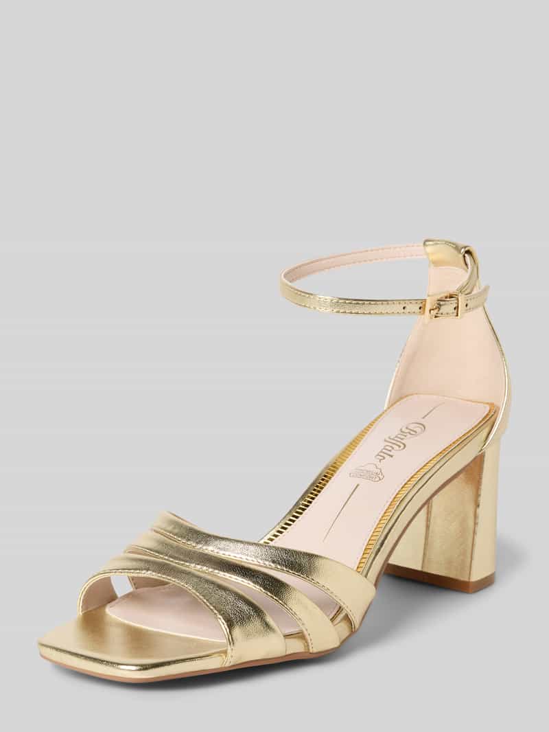 Buffalo High Heels mit Dornschließe in Gold, Größe 36