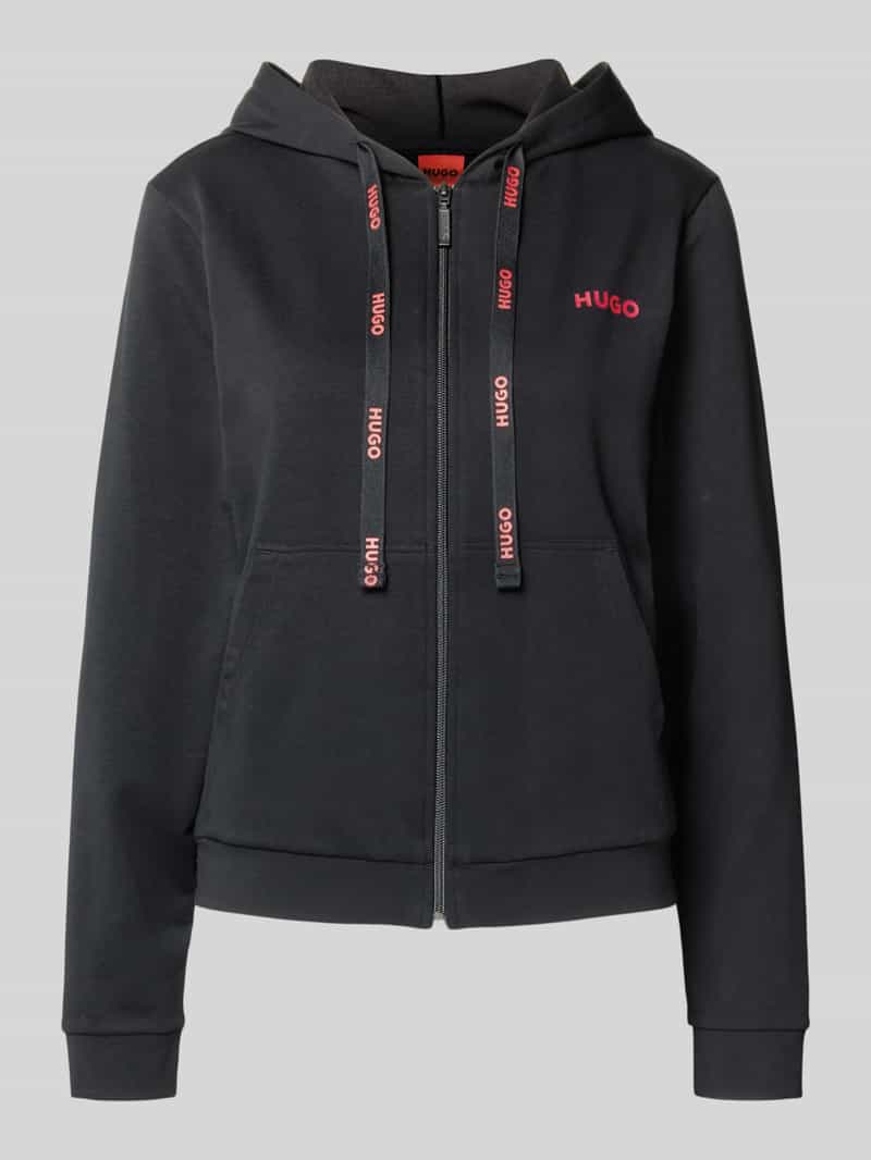 HUGO Regular Fit Sweatjacke aus Baumwoll-Mix Modell 'HUGO ID JACKET' in Black, Größe L