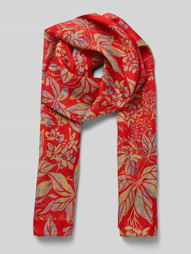 Lauren Ralph Lauren Seidenschal mit Label-Schriftzug in Orange, Größe 1