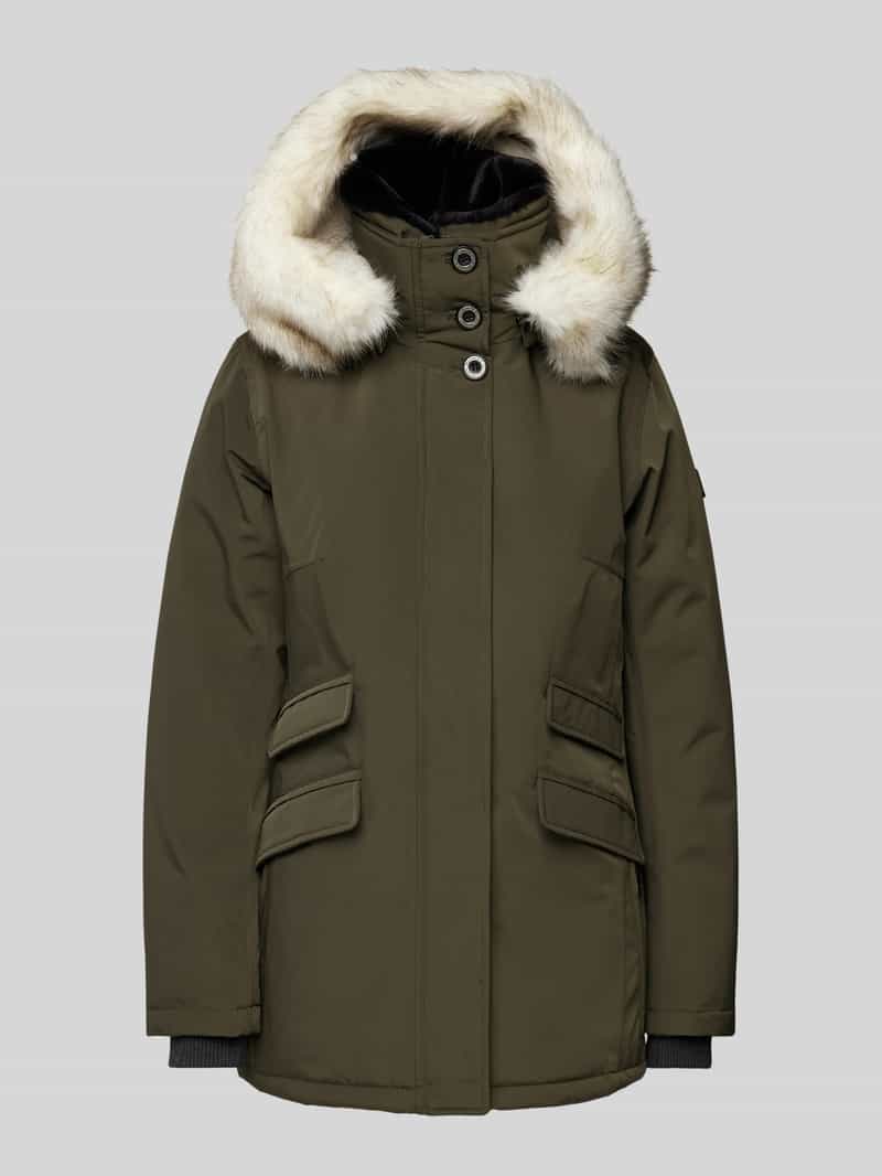 Wellensteyn Funktionsjacke mit Kunstfellbesatz Modell 'ENTERPRISE' in Oliv, Größe XS