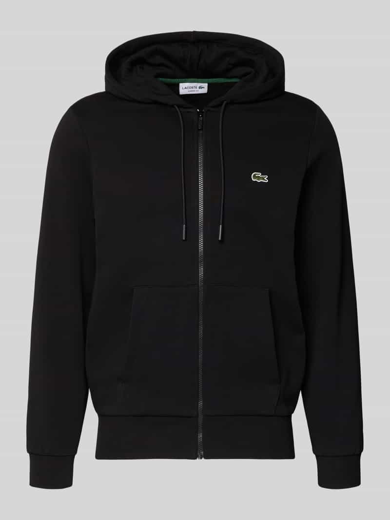 Lacoste Sweatjacke mit Reißverschluss in Black, Größe L