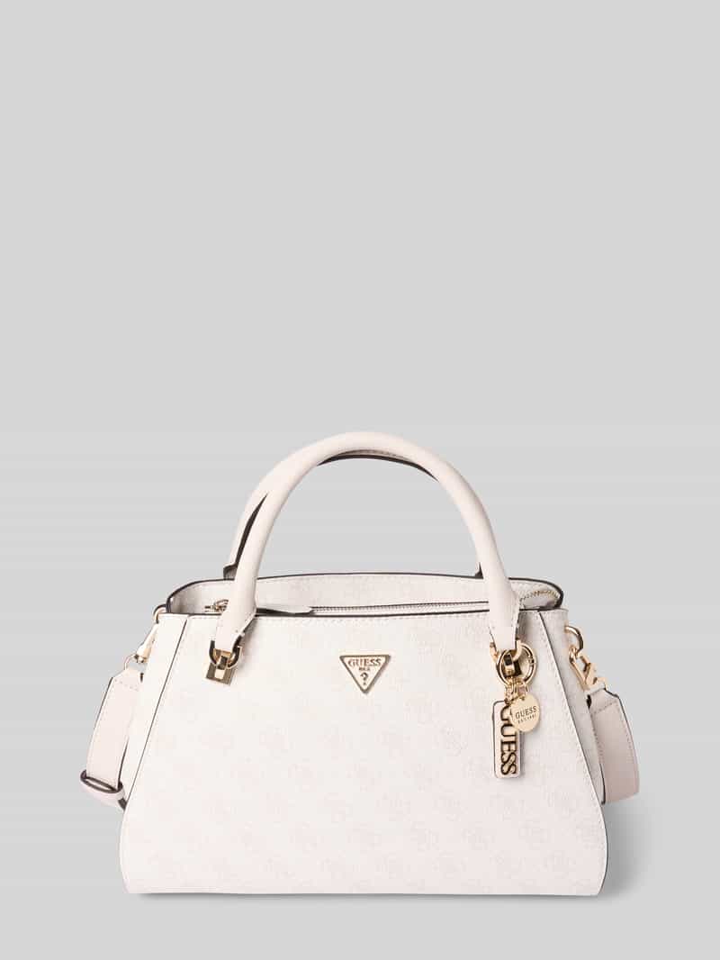 Guess Handtasche mit Label-Applikation Modell 'NOELLE II' in Ecru, Größe 1
