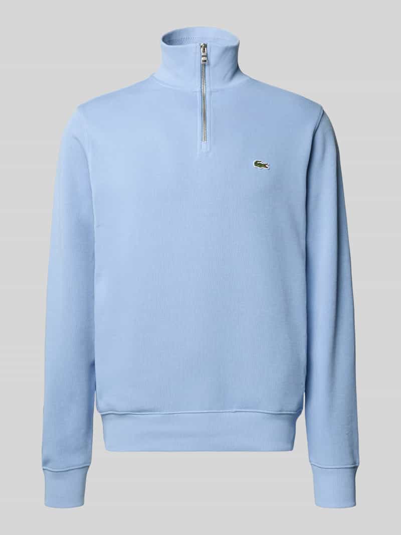 Lacoste Regular Fit Troyer aus reiner Baumwolle in Bleu, Größe L