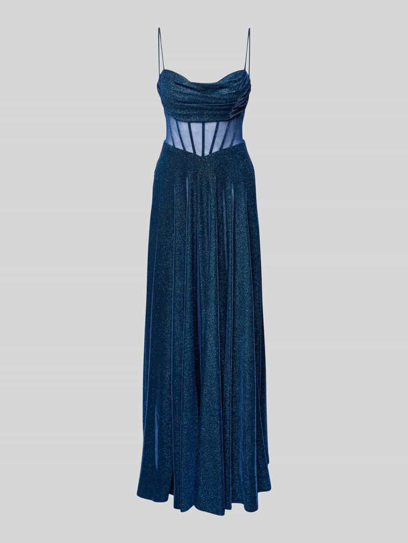 Schimmerndes Abendkleid mit Spaghettiträgern