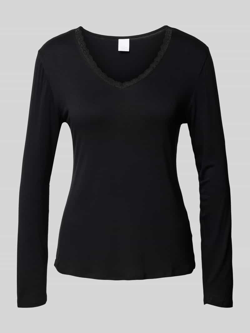 Longsleeve mit Spitzenbesatz Modell 'Jordan'