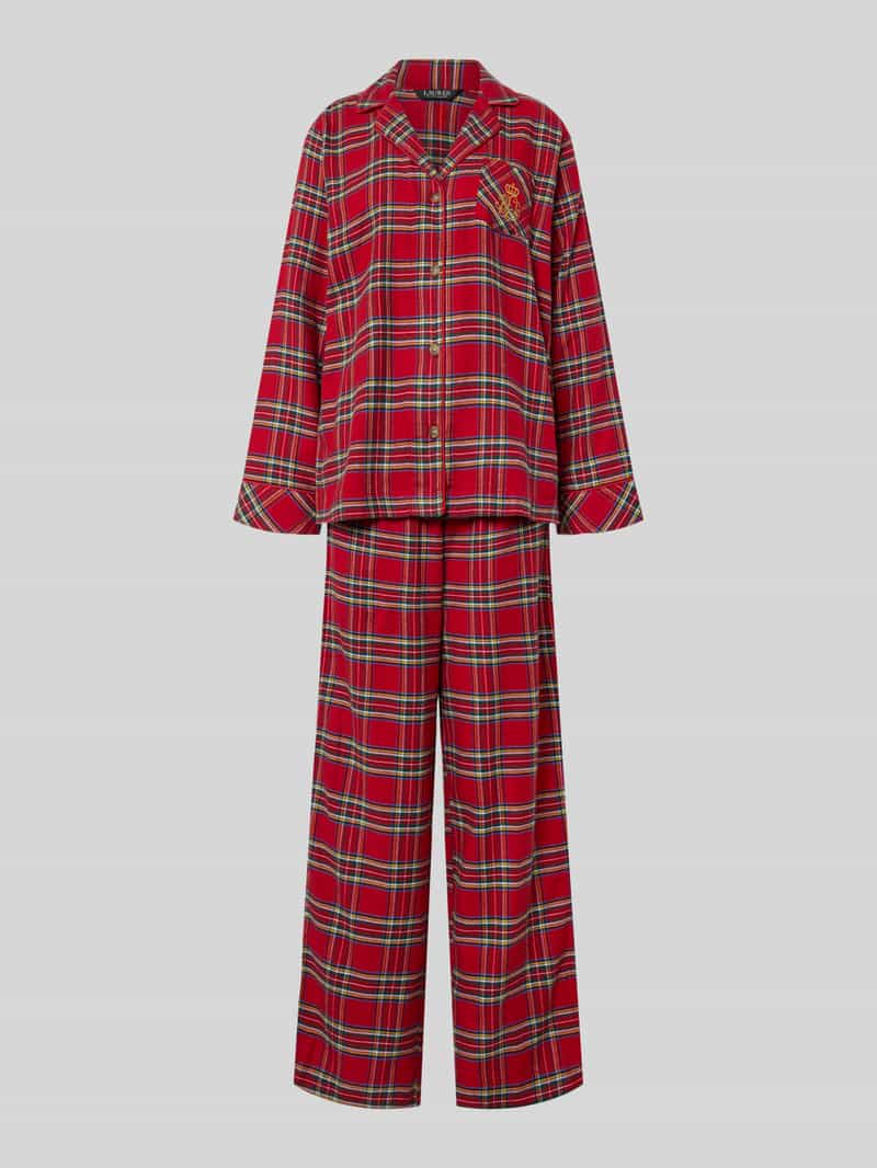 Lauren Ralph Lauren Pyjama mit Bruttasche in Rot, Größe L