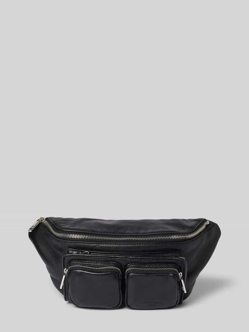 LIEBESKIND BERLIN Bauchtasche aus Leder mit Label-Detail Modell 'Maia' in Black, Größe 1