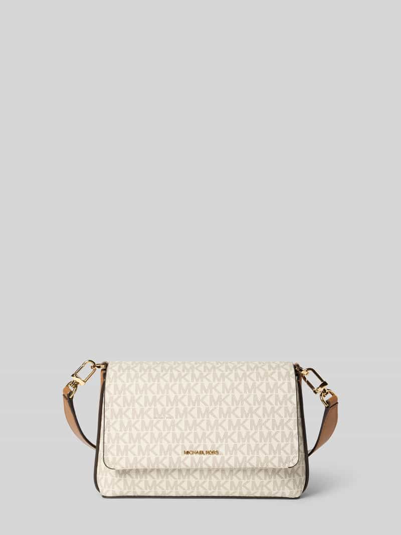 MICHAEL Michael Kors Shoulder Bag mit Allover-Logo-Print Modell 'Nessa' in Ecru, Größe 1