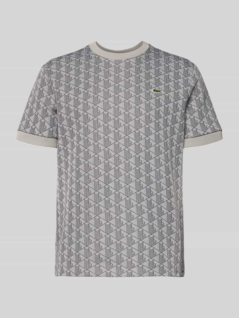 Lacoste Regular Fit T-Shirt mit Baumwoll-Anteil in Hellgrau, Größe L