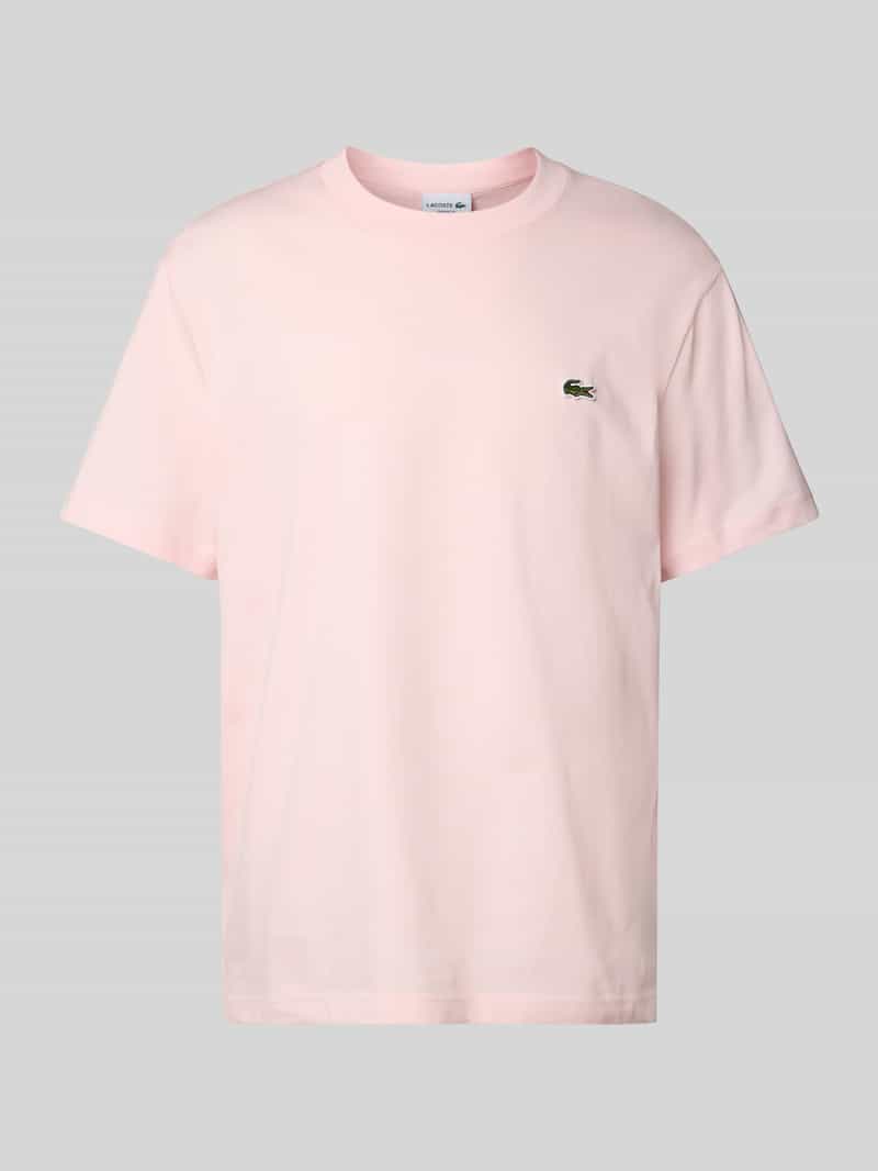 Lacoste Regular Fit T-Shirt aus reiner Baumwolle in Rosa, Größe L