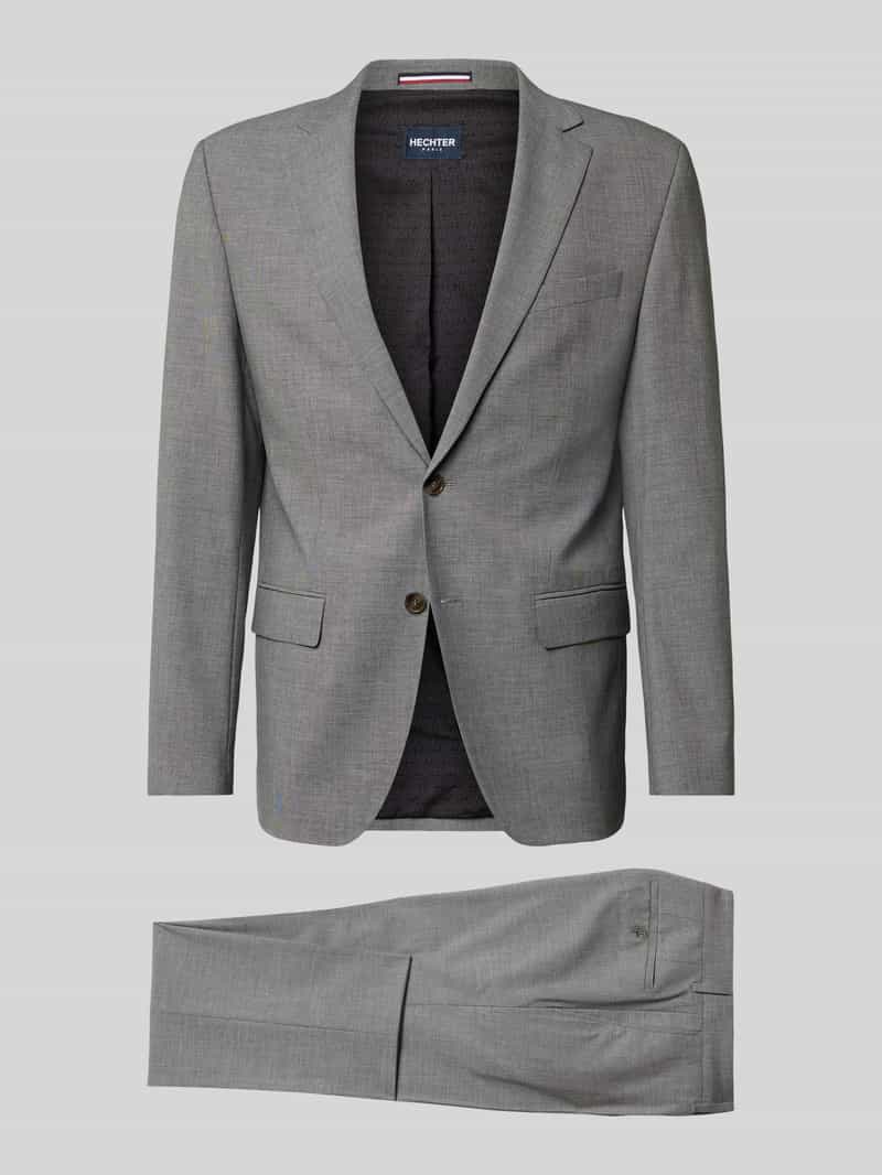 HECHTER PARIS Regular Fit Anzug mit Viskose-Anteil in Anthrazit Melange, Größe 102