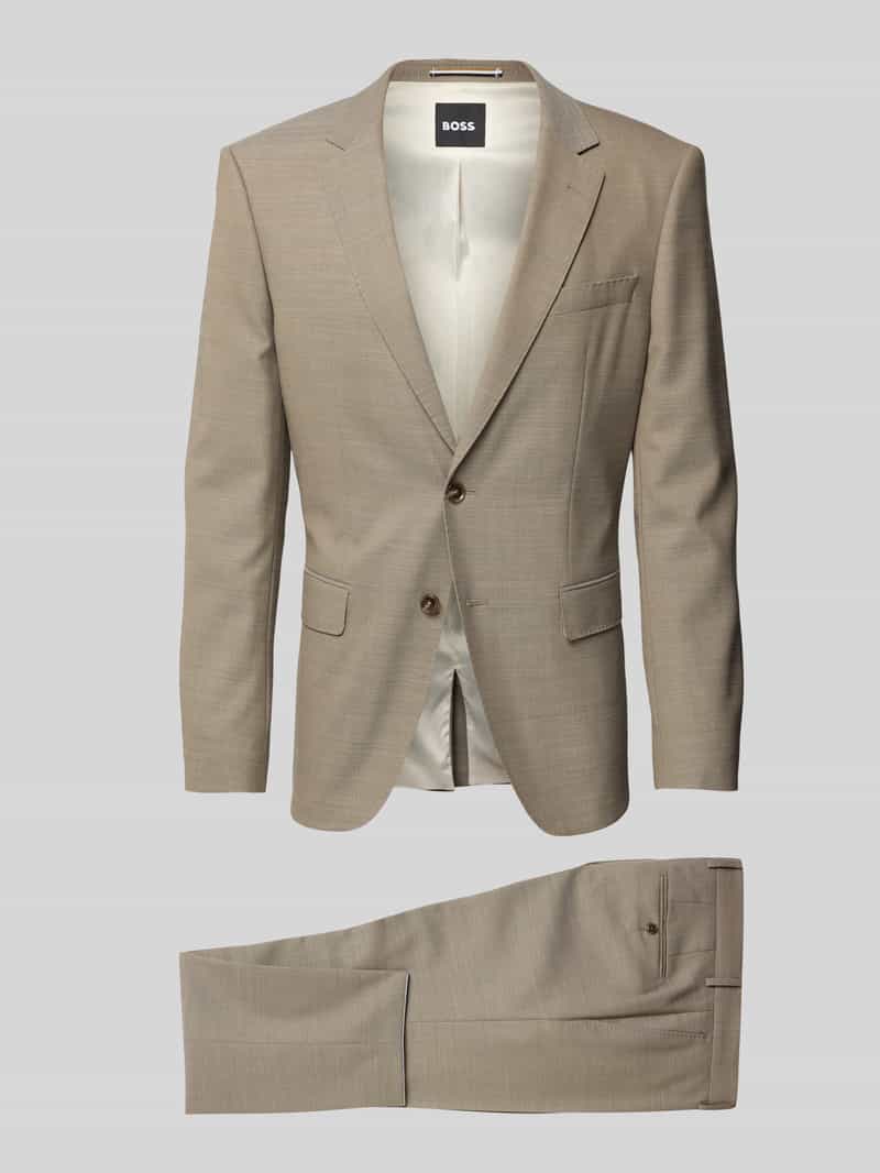BOSS Slim Fit Anzug aus Schurwoll-Mix Modell 'H-HUGE-2Pcs-253' in Beige, Größe 102