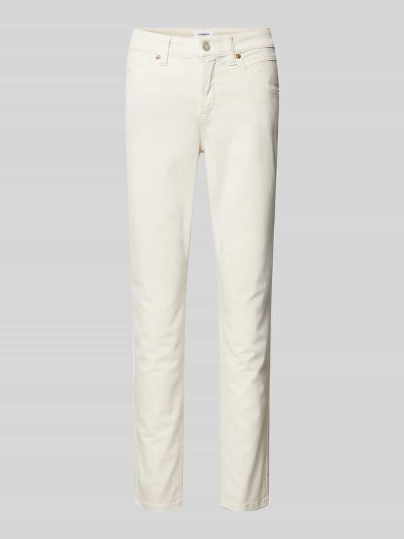 Cambio Slim Fit Jeans mit verkürztem Schnitt Modell 'PIPER' in Offwhite, Größe 38