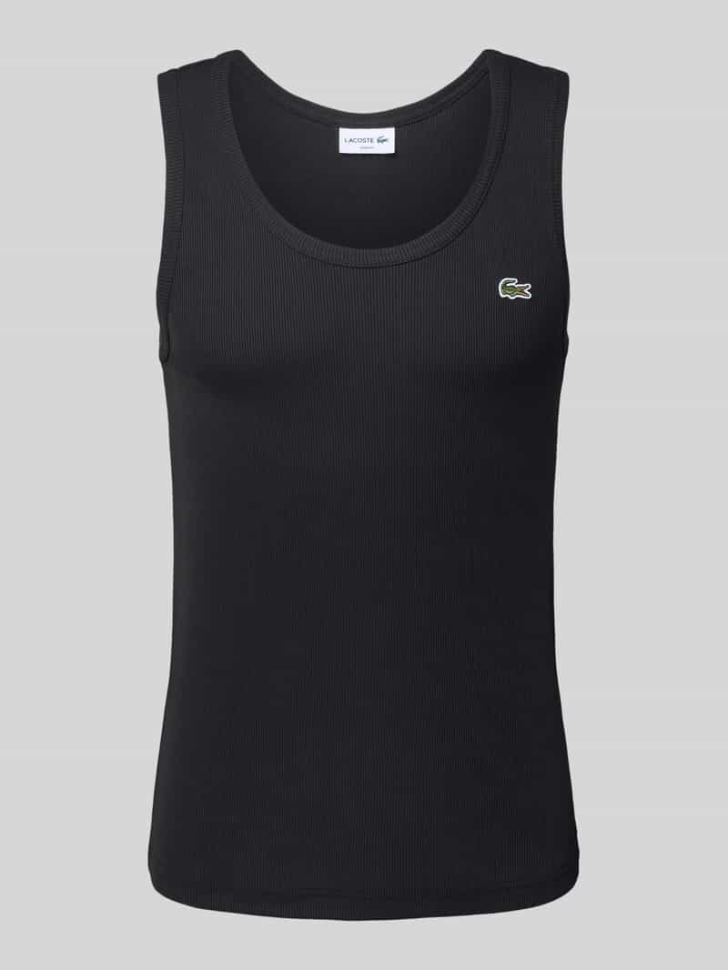 Lacoste Slim Fit Tank Top aus reiner Baumwolle in Black, Größe L