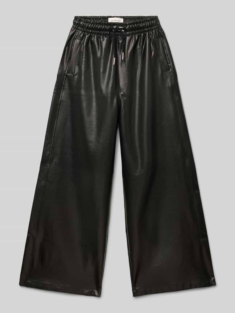 Wide Leg Hose in Leder-Optik