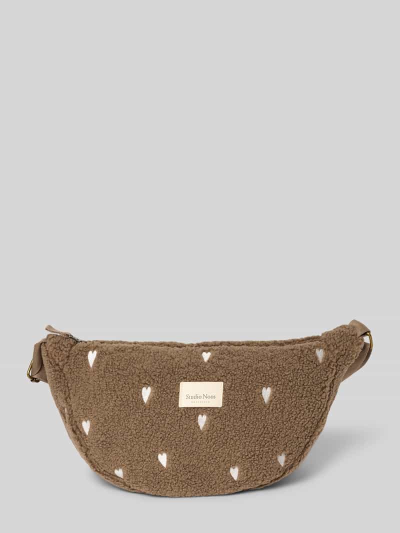 STUDIO NOOS Bauchtasche aus Teddyfell Modell 'Teddy' in Taupe, Größe 1