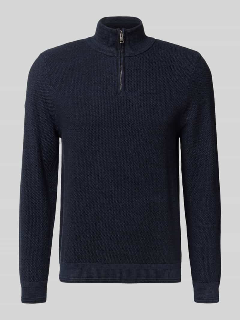 Superdry Strickpullover mit Stehkragen in Dunkelblau, Größe XXL