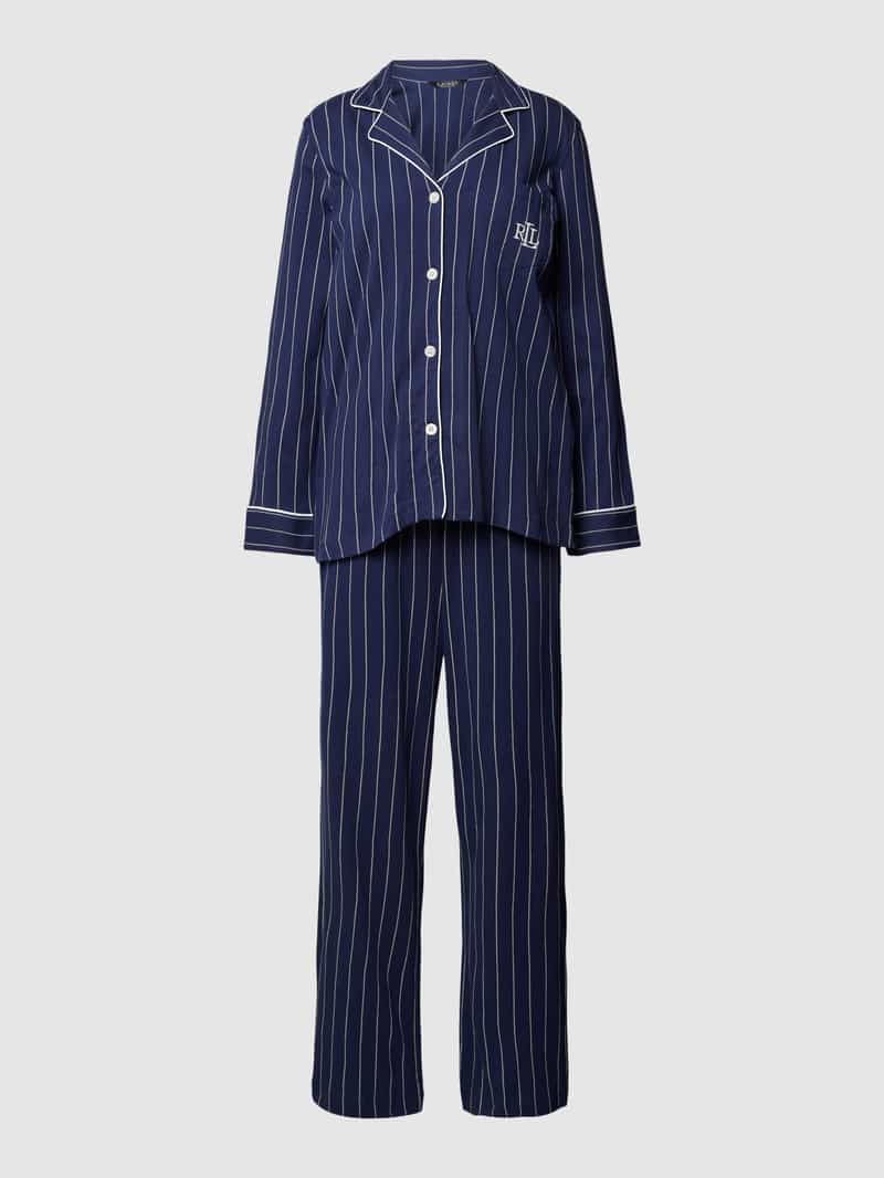 Lauren Ralph Lauren Pyjama mit Streifenmuster in Marine, Größe L