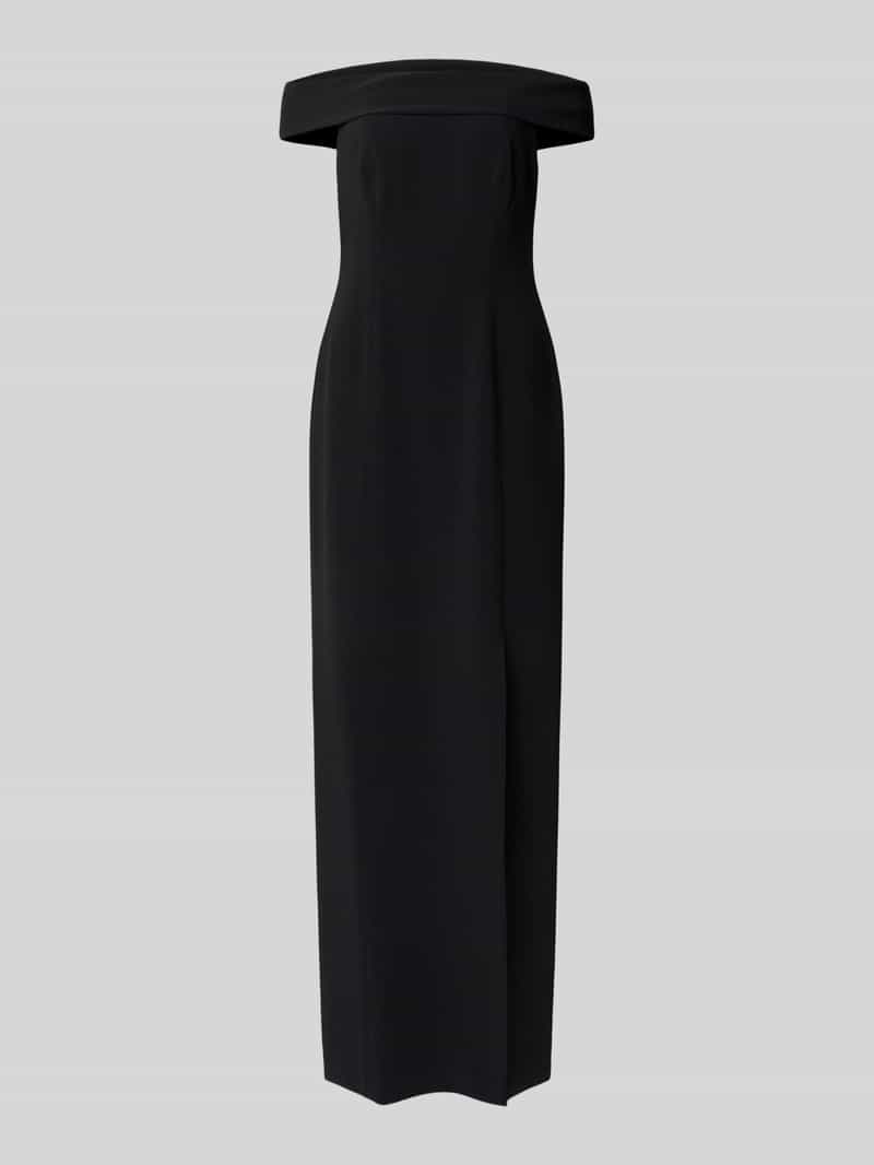 Lauren Ralph Lauren Abendkleid mit Carmen-Ausschnitt in Black, Größe 34