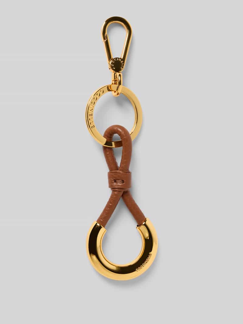 Coccinelle Schlüsselanhänger mit Label-Gravur Modell 'LISBET' in Cognac, Größe 1