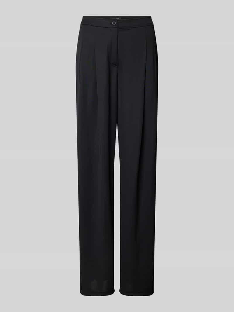 Lauren Ralph Lauren Wide Leg Bundfaltenhose mit Eingrifftaschen Modell 'CHABRELL' in Black, Größe 40