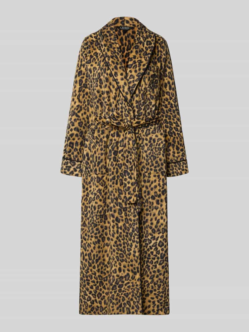 Lauren Ralph Lauren Bademantel mit Reverskragen in Mittelbraun, Größe L