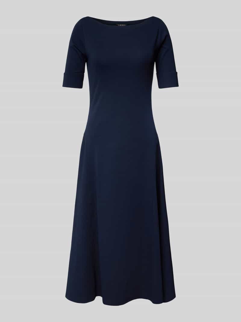 Lauren Ralph Lauren Midikleid mit U-Boot-Ausschnitt Modell 'MUNZIE' in Marine, Größe XS