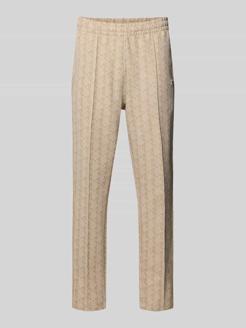 Lacoste Regular Fit Sweathose mit Baumwoll-Anteil in Offwhite, Größe L